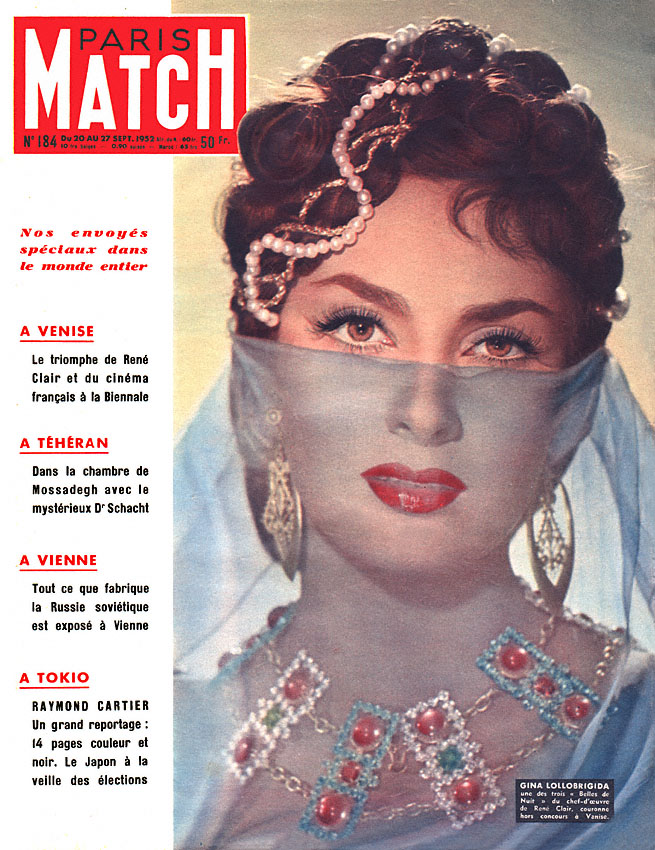 Couverture Paris match num�ro 184 de Septembre 1952
