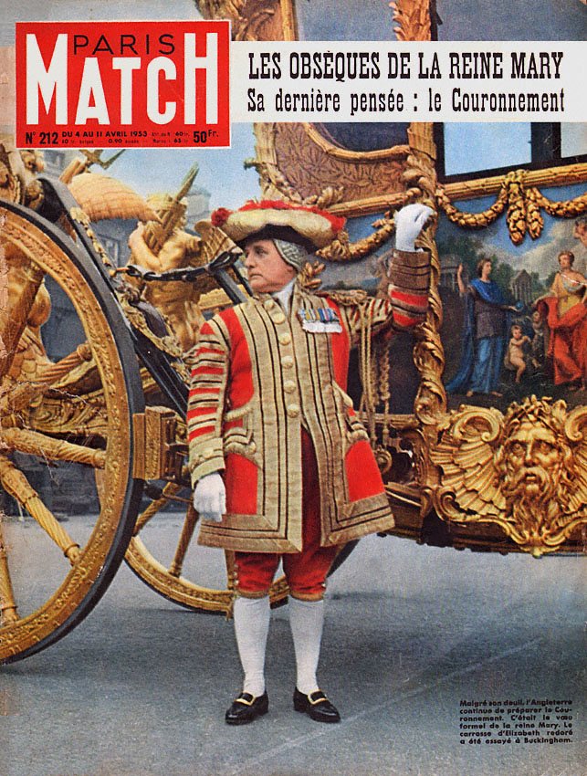 Couverture Paris match num�ro 212 de Avril 1953
