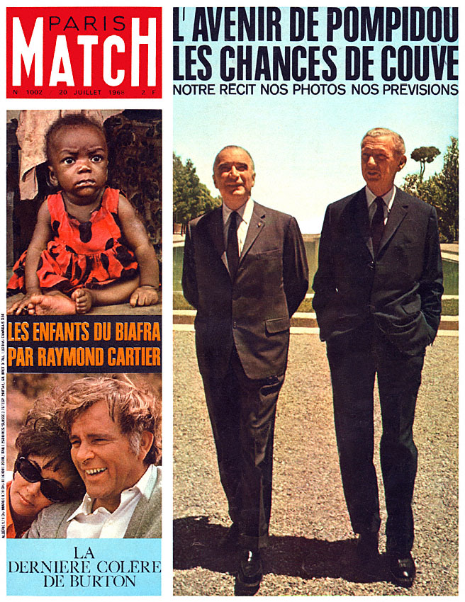 Couverture Paris match numéro 1002 de Juillet 1968