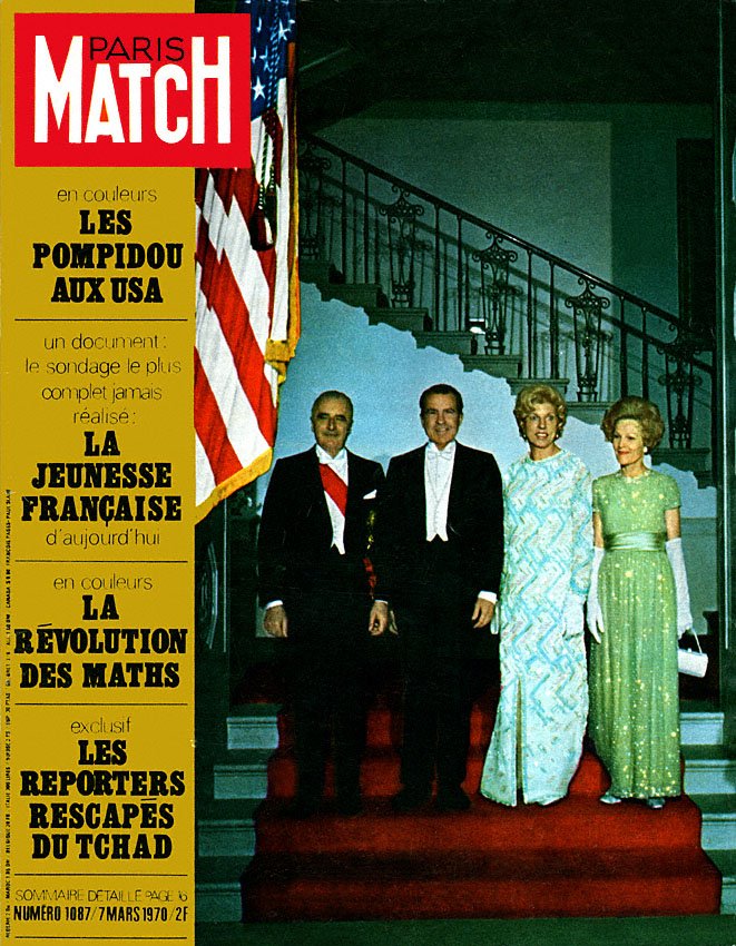 Couverture Paris match numéro 1087 de Mars 1970
