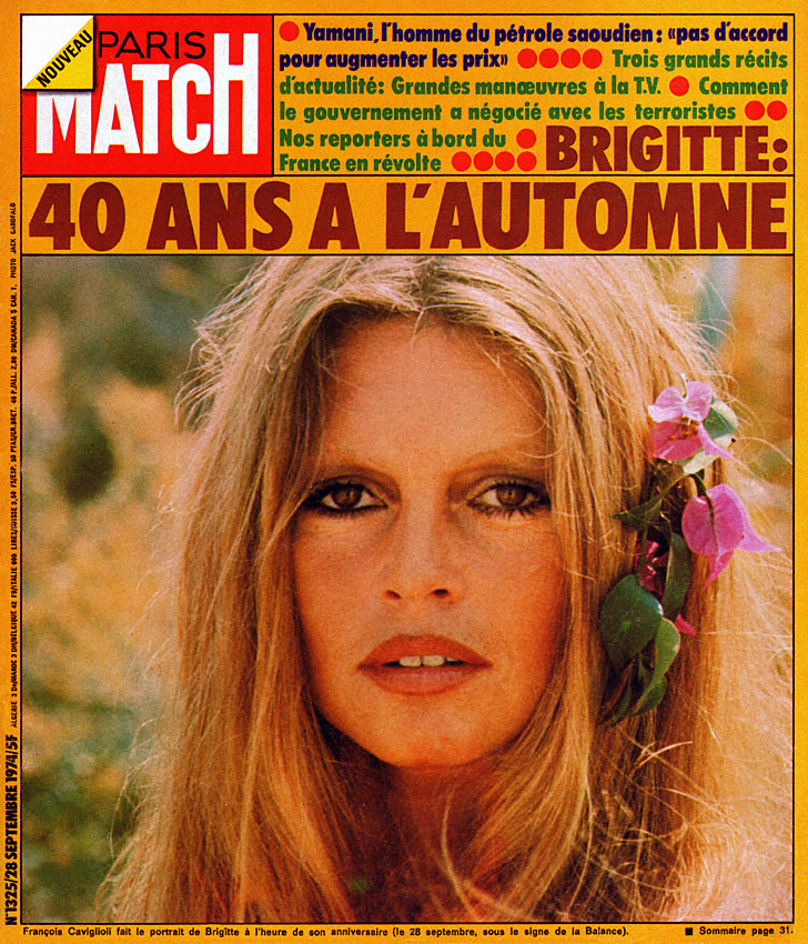 Couverture Paris match num�ro 1325 de Septembre 1974