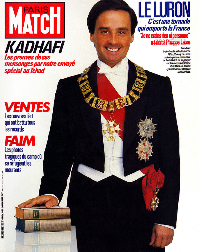 Couverture Paris match num�ro 1853 de Novembre 1984