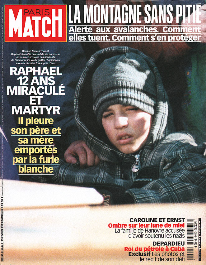 Couverture Paris match numéro 2596 de Février 1999