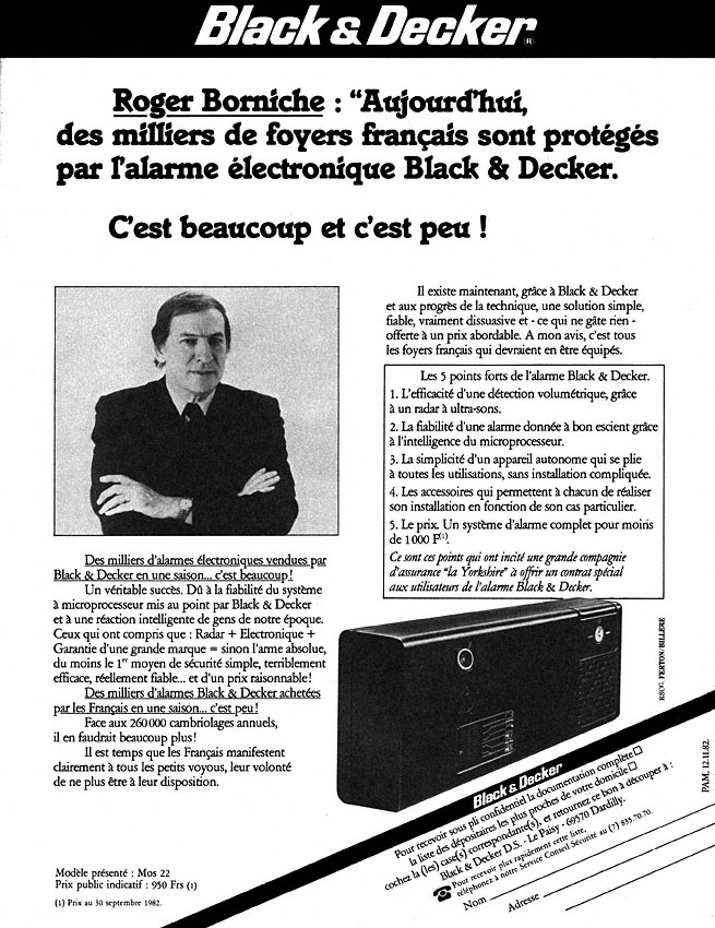 Publicit� Black & Decker 1982
