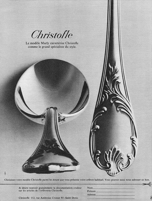Publicit� Christofle 1969