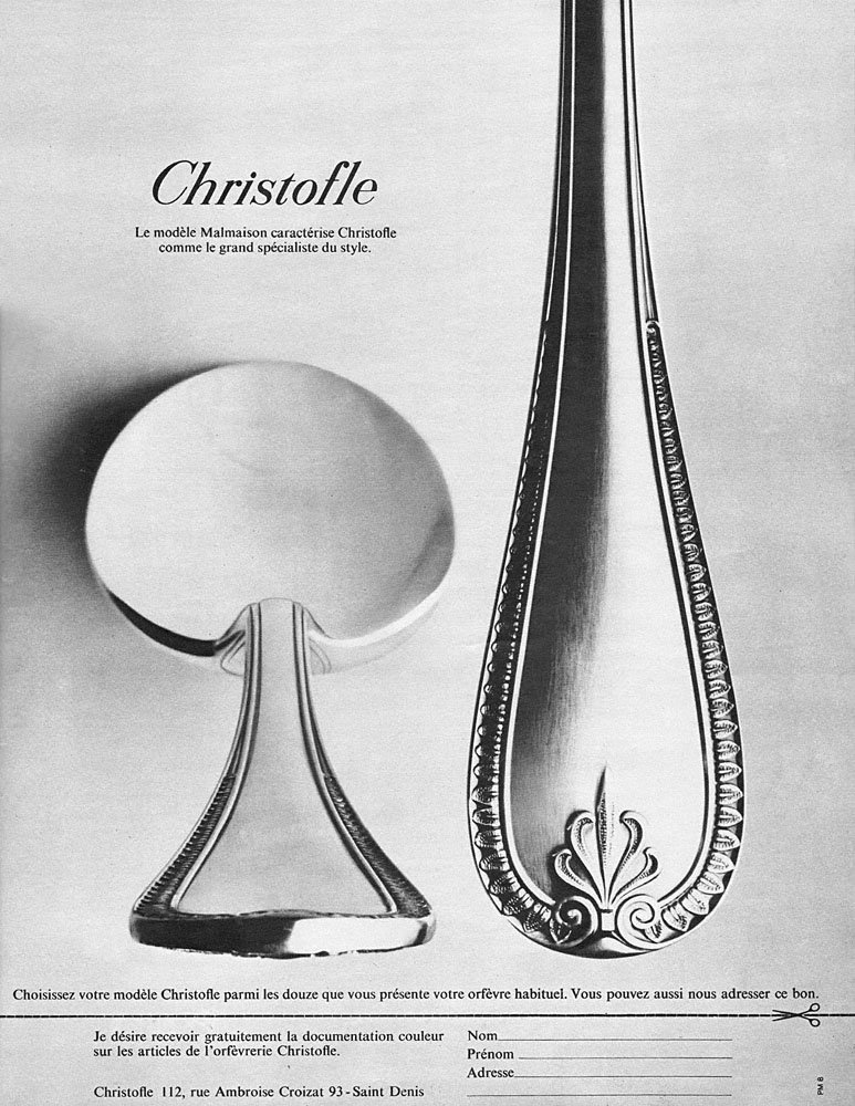 Publicit� Christofle 1969