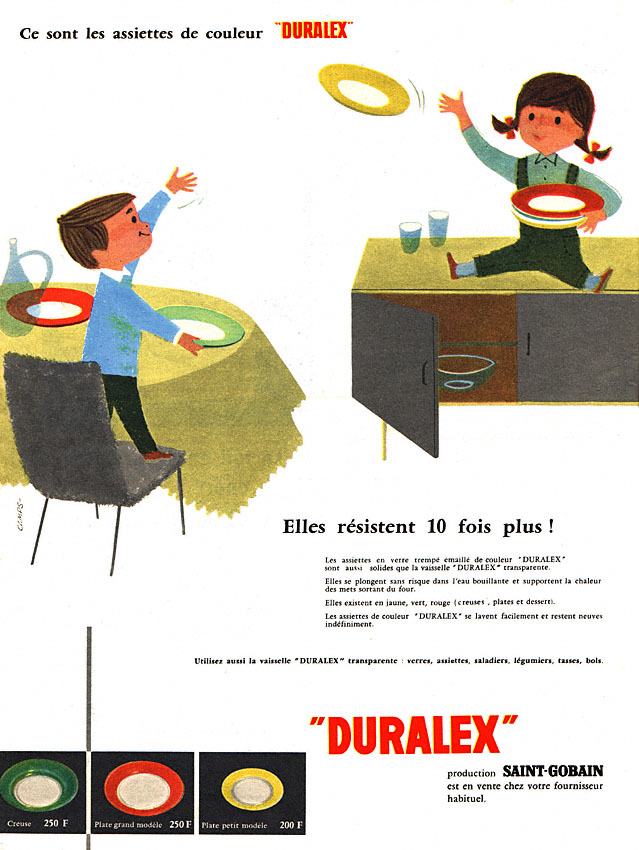 Publicit� Duralex 1957