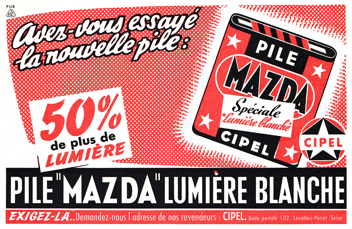 Publicit� Mazda 1955