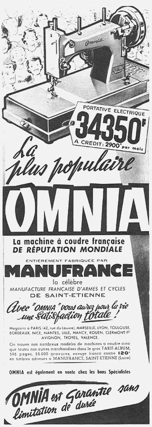 Publicit� Omnia 1958