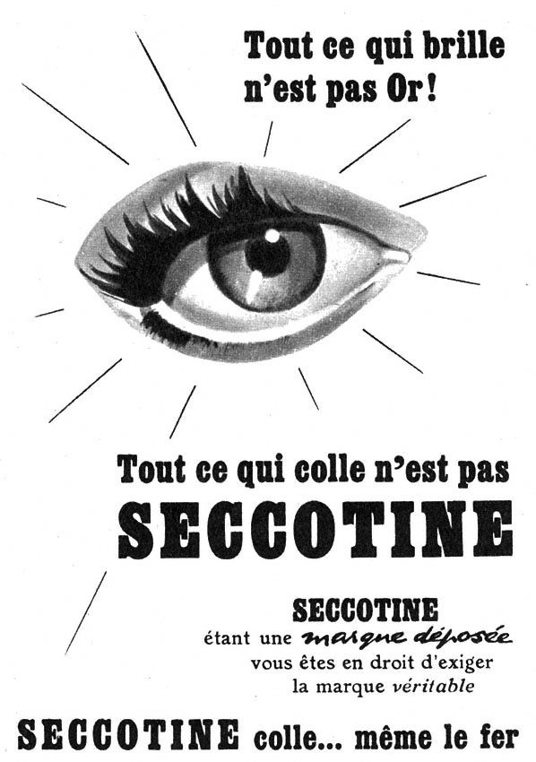 Publicit� Seccotine 1955