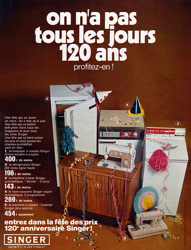 Publicit� Singer 1970