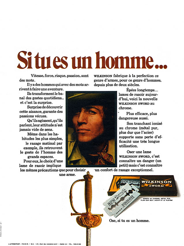 Publicit� Wilkinson 1970