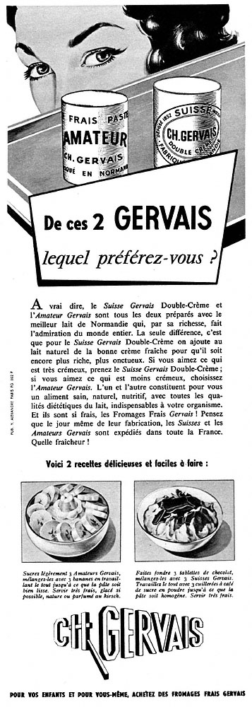 Publicit� Gervais 1959