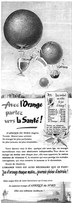 Publicit� Orange 1954