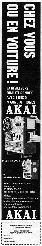 Publicit� Akai 1969