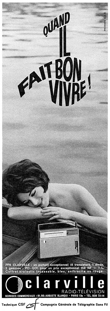 Publicit� Clarville 1962