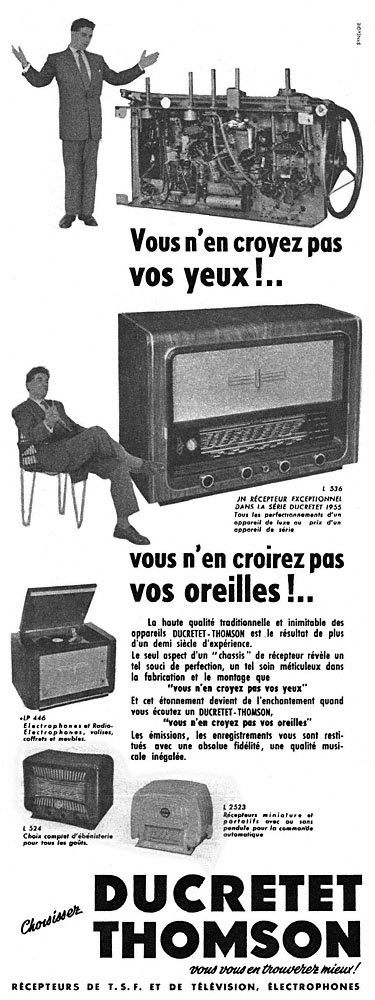 Publicit� Ducretet-Thomson 1954