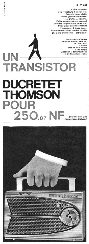 Publicit� Ducretet-Thomson 1960