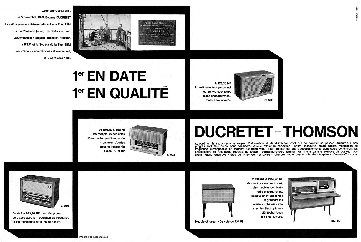 Publicit� Ducretet-Thomson 1960