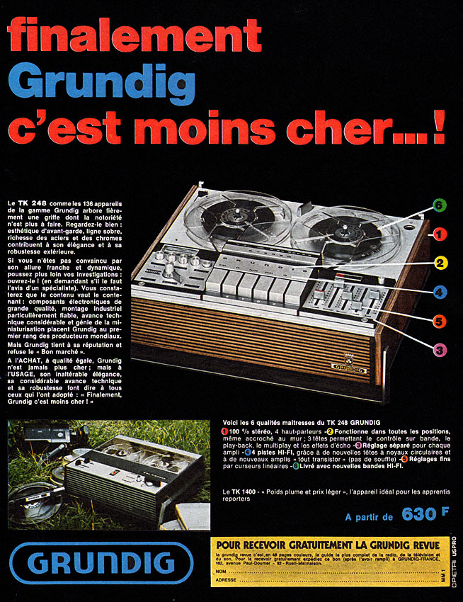 Publicit� Grundig 1970