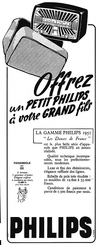 Publicit� Philips 1950