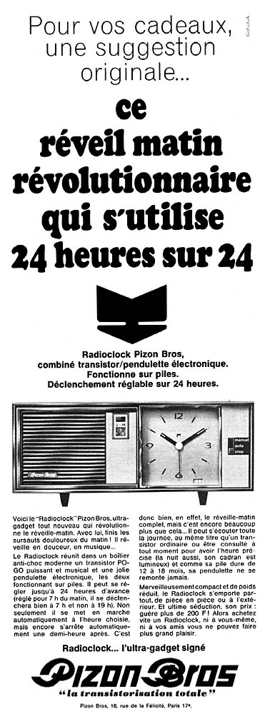 Publicit� Pizon Bros 1968