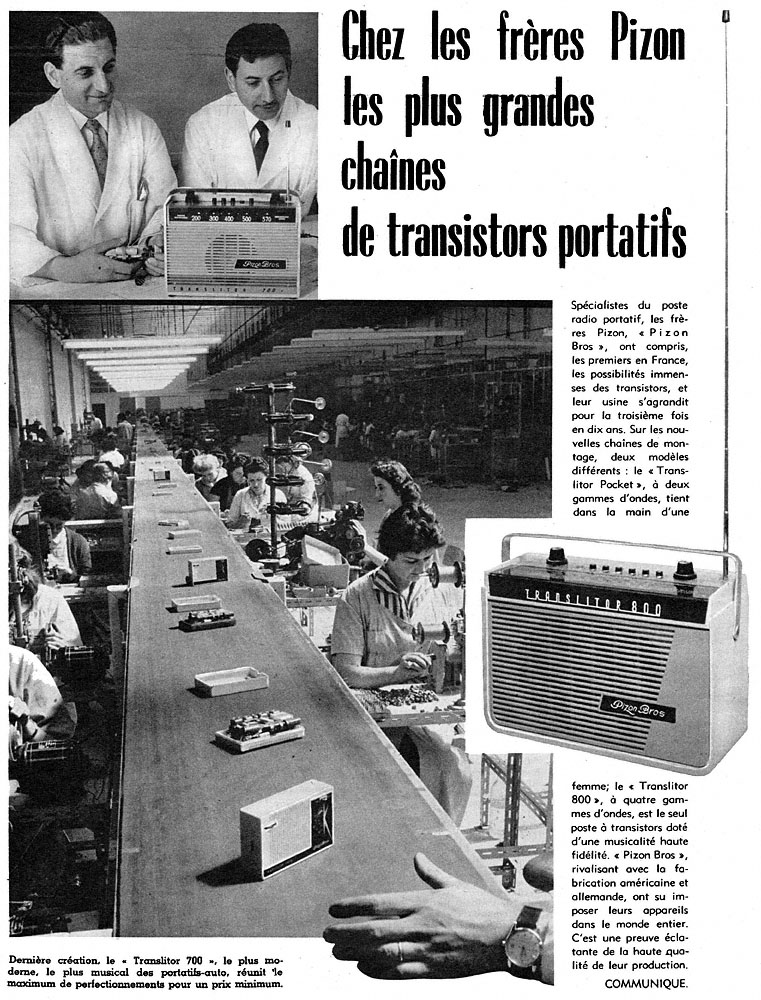 Publicit� Pizon Bros 1960