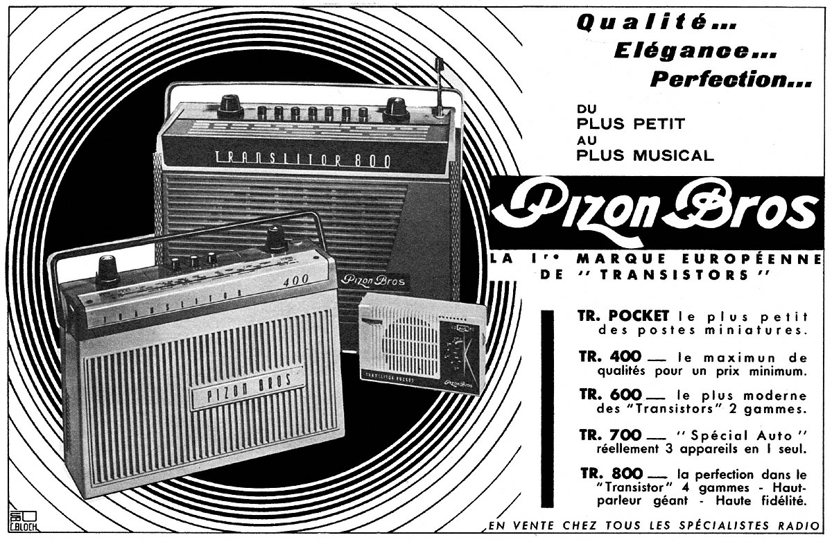 Publicit� Pizon Bros 1960