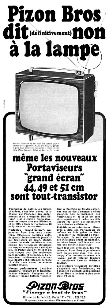 Publicit� Pizon Bros 1967