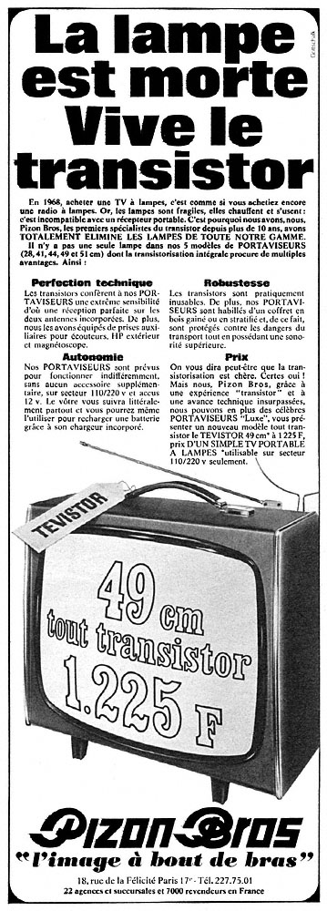 Publicit� Pizon Bros 1968