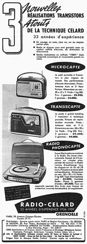 Marque Radio-Celard 1959