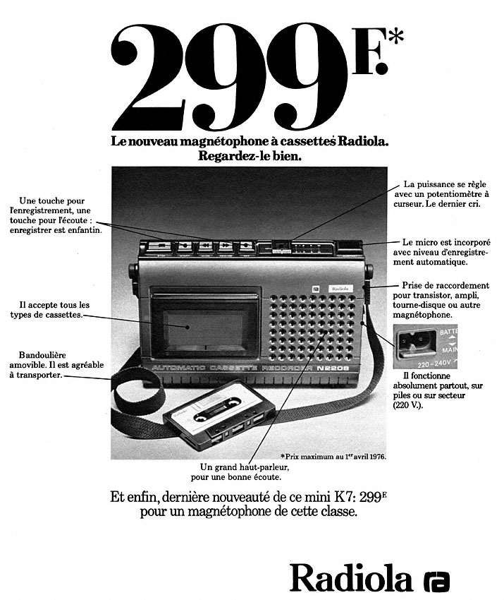 Publicit� Radiola 1976