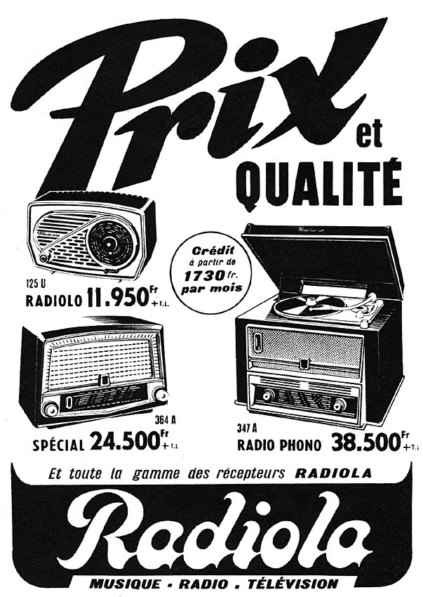 Publicit� Radiola 1955