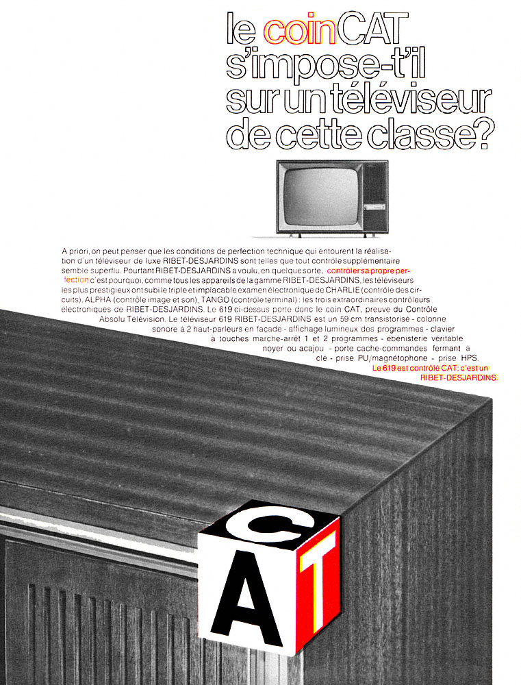 Publicit� Ribet Desjardins 1968