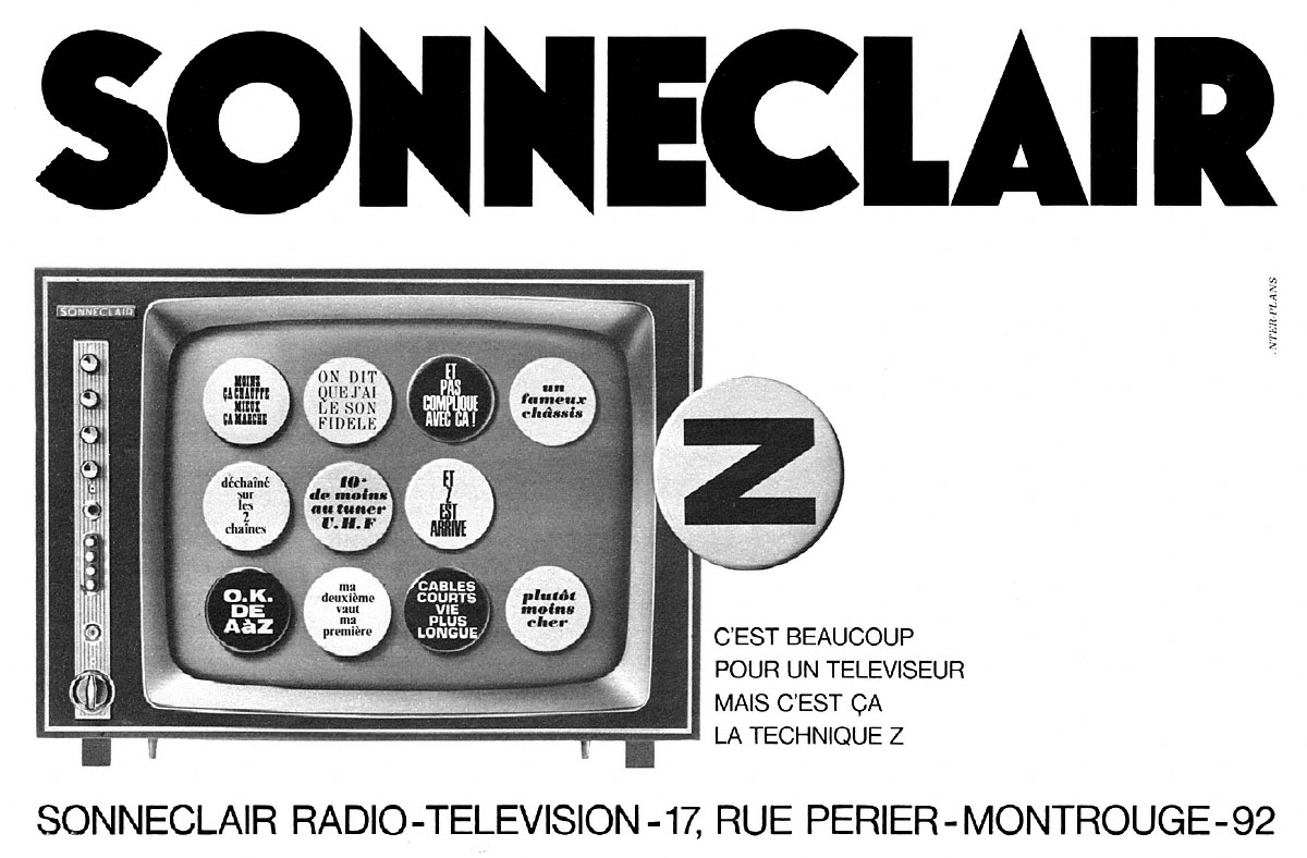 Publicit� Sonneclair 1967