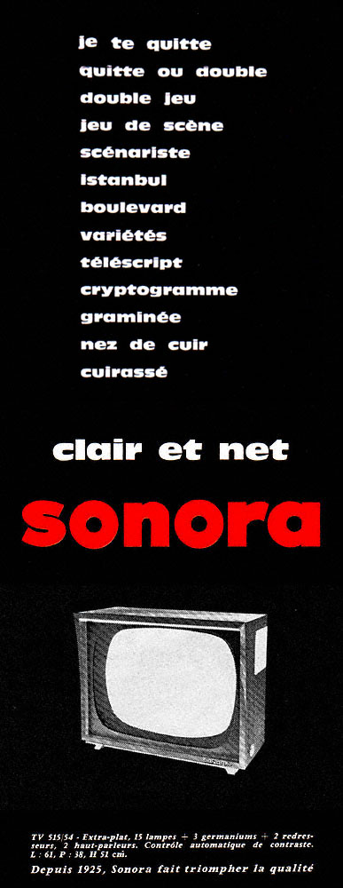 Publicit� Sonora 1960