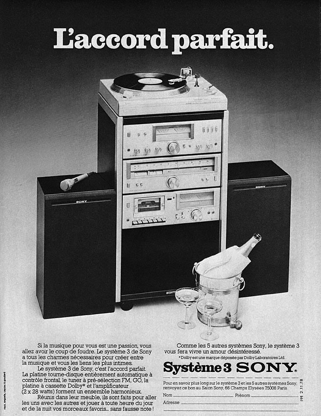 Publicit� Sony 1978