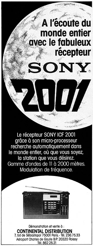 Publicit� Sony 1980