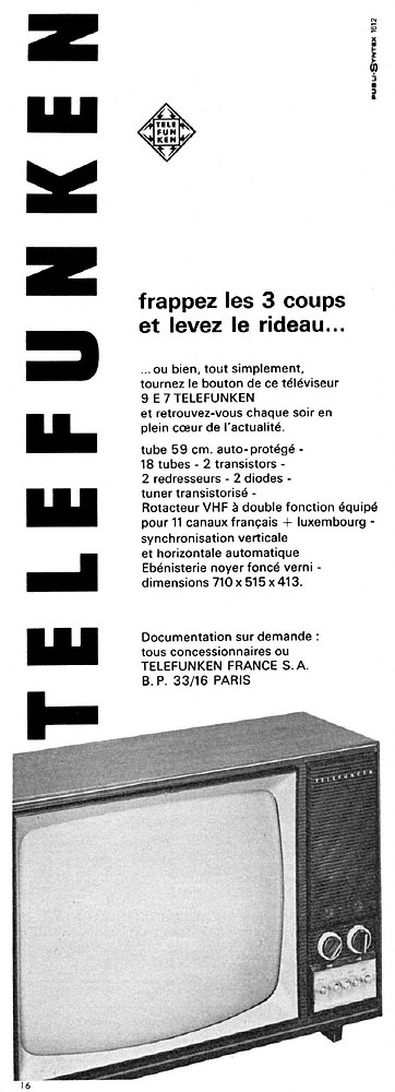 Publicit� Telefunken 1968