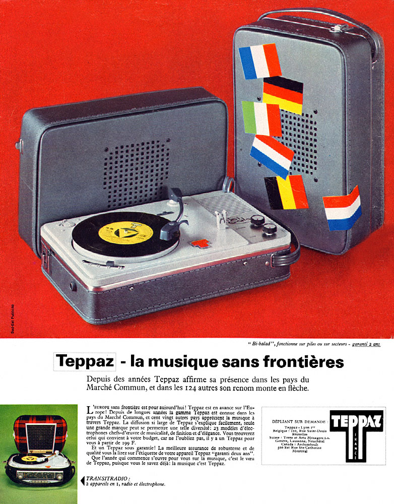 Publicit� Teppaz 1968