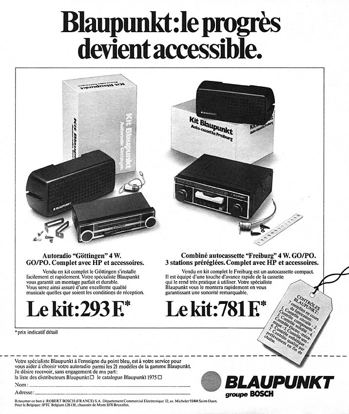 Publicit� Blaupunkt 1975