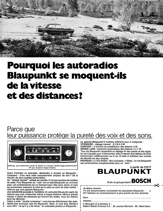 Publicit� Blaupunkt 1968