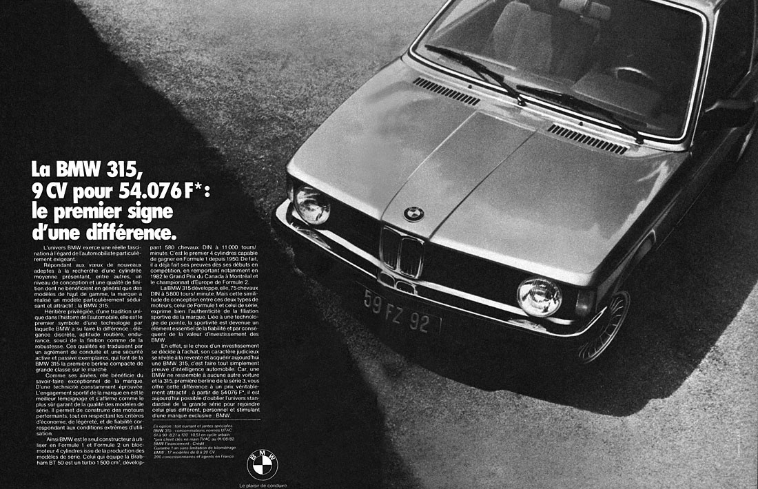 Publicit� Bmw 1982