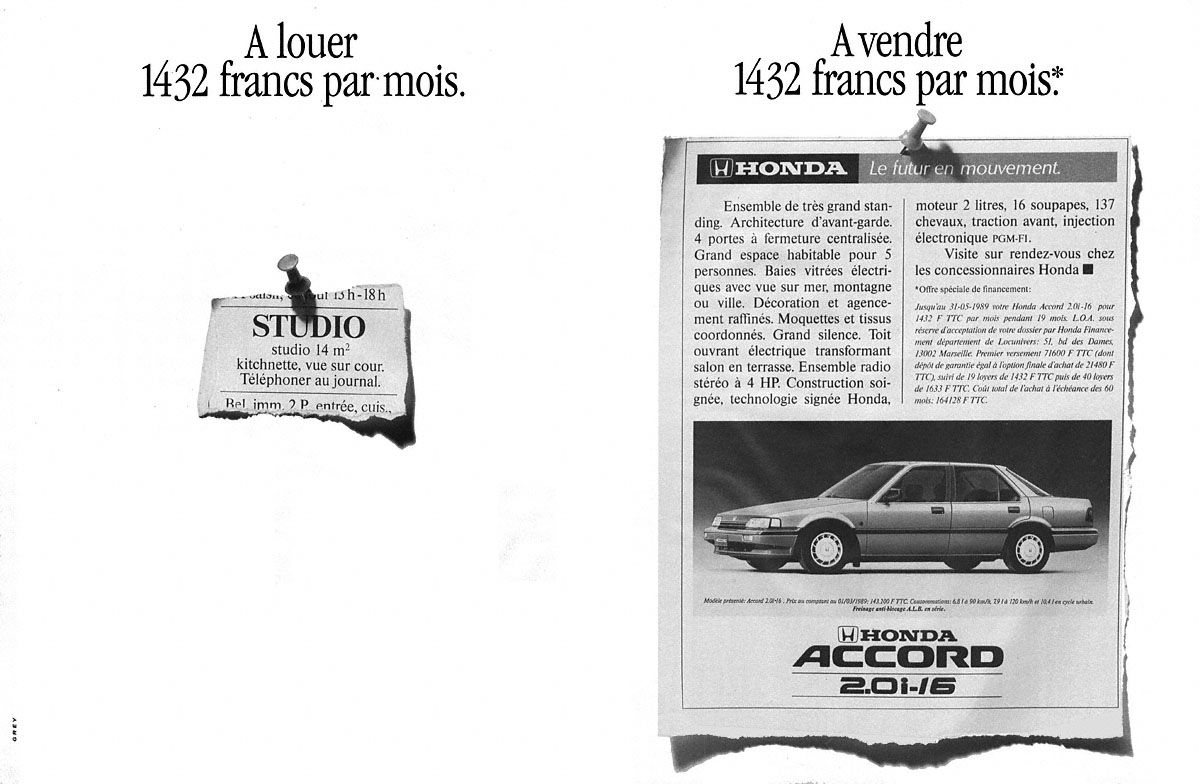 Publicit� Honda 1989