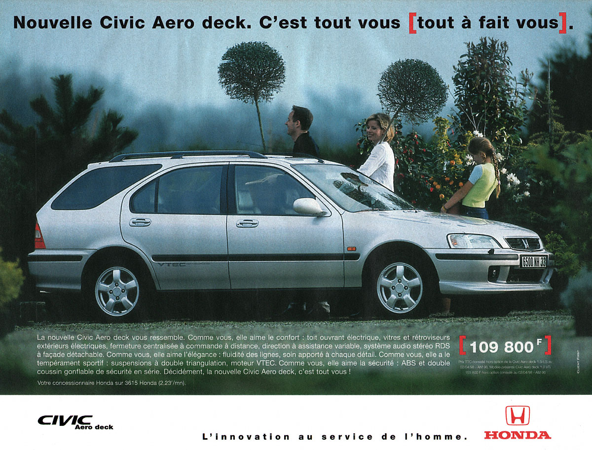 Publicit� Honda 1998