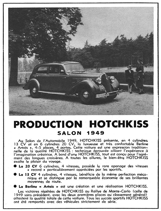 Publicit� Hotchkiss 1949