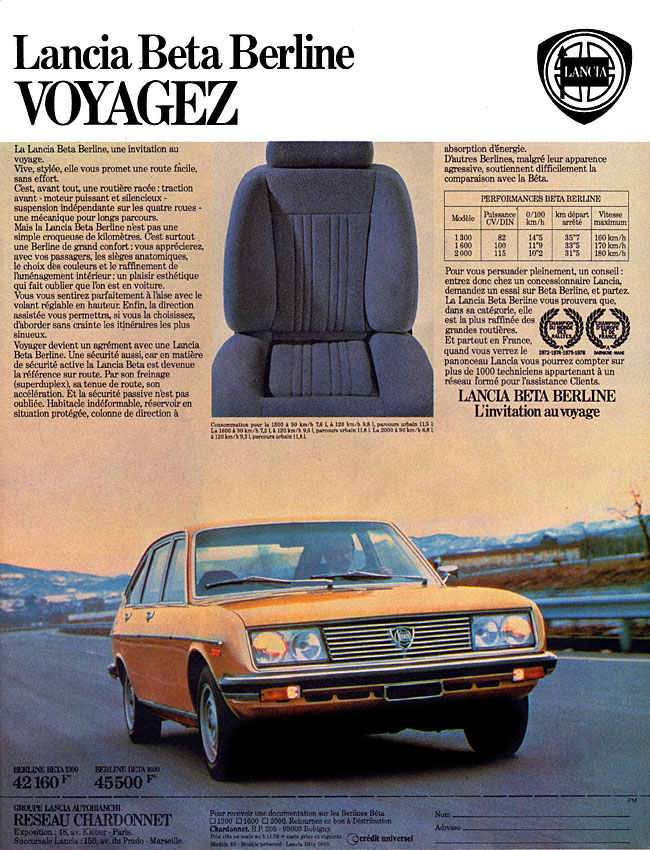 Publicit� Lancia 1979