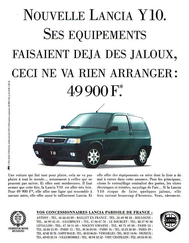 Publicit� Lancia 1993