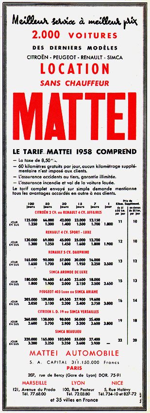 Marque Mattei 1958