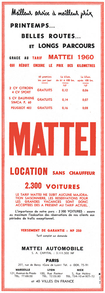 Publicit� Mattei 1960
